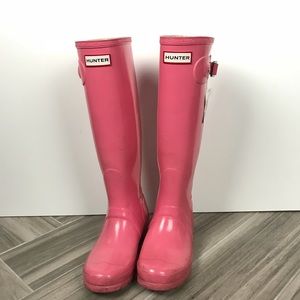 HUNTER original pink rain boots Sz 5F